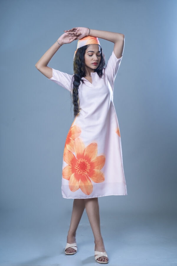 Citrus Bloom Midi-Dress