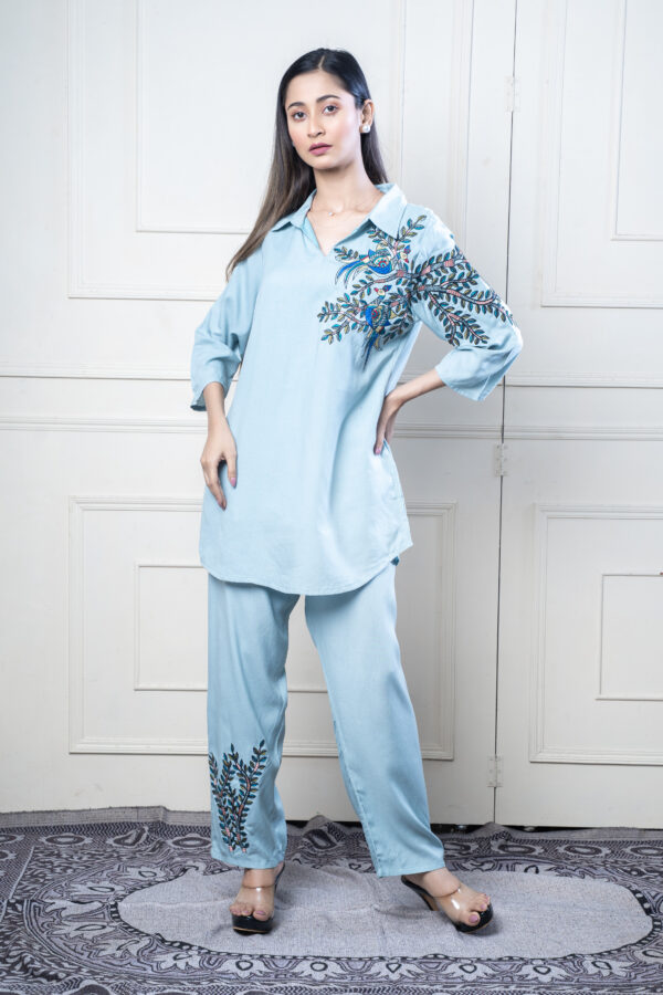 Cloud Mist Madhubani Coord Set