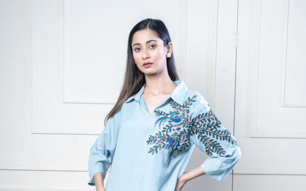 Cloud Mist Madhubani Coord Set