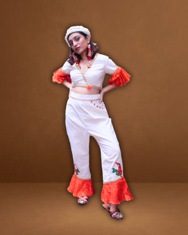 Ruffle-Raaga Top and Pants Set