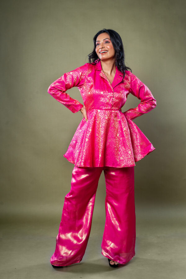 Pink Brocade Co-ord Set